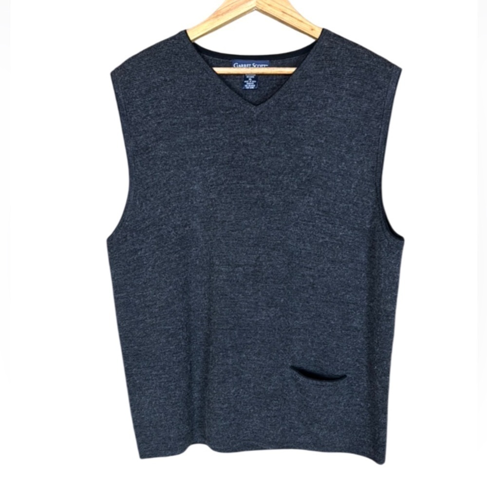 Garret Scott wool blend sweater vest Charcoal gray color Size XL